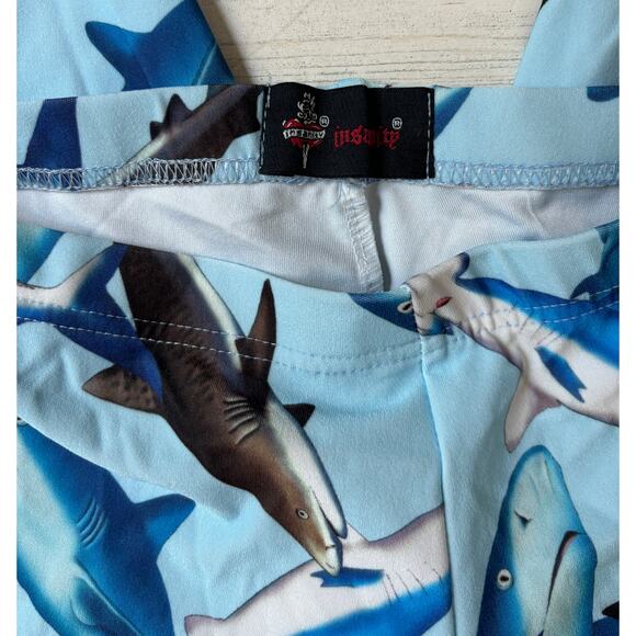 Rare Insanity Shark Leggings sz Small EUC - Picture 2 of 2